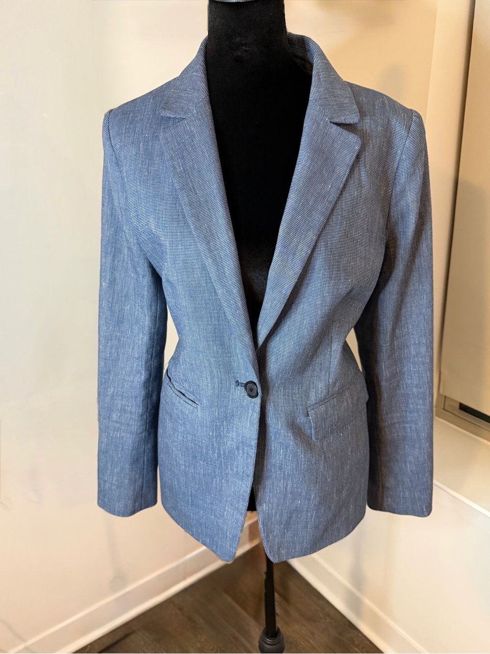 LOFT Blue Textured Tailored Blazer Size 8